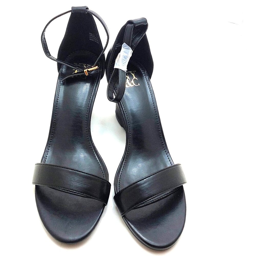 New York & Company Women's Sharona Ankle Strap Wedge Sandals - Size 8.5
